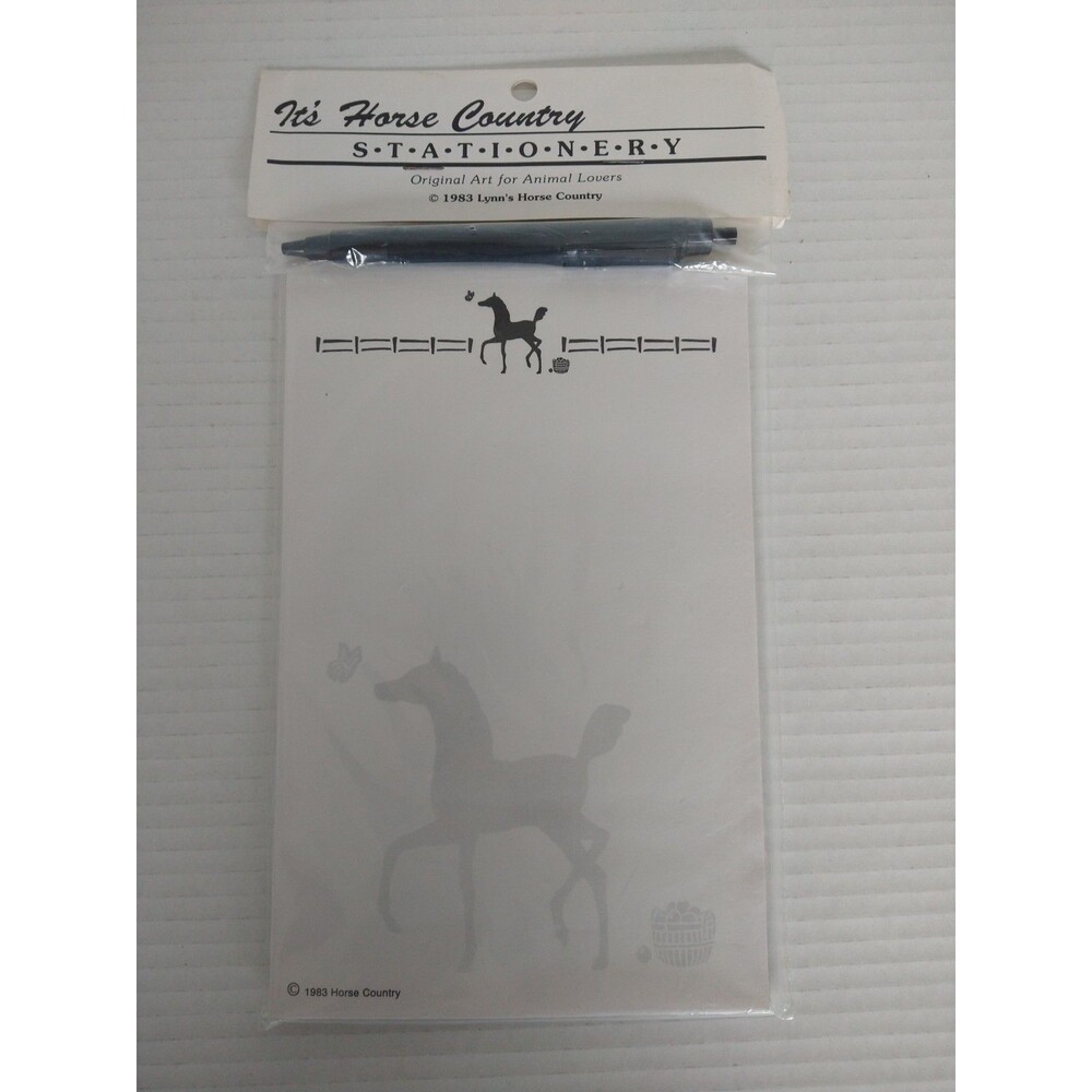 Vintage 1983 New in Pack It's Horse Country Stationary w/Pen Colt butterfly farm